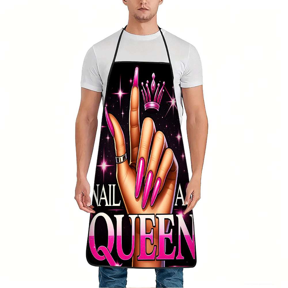 Home Cooking Queen - Fartuch Królowa Ciast Czarny z Kolorowym